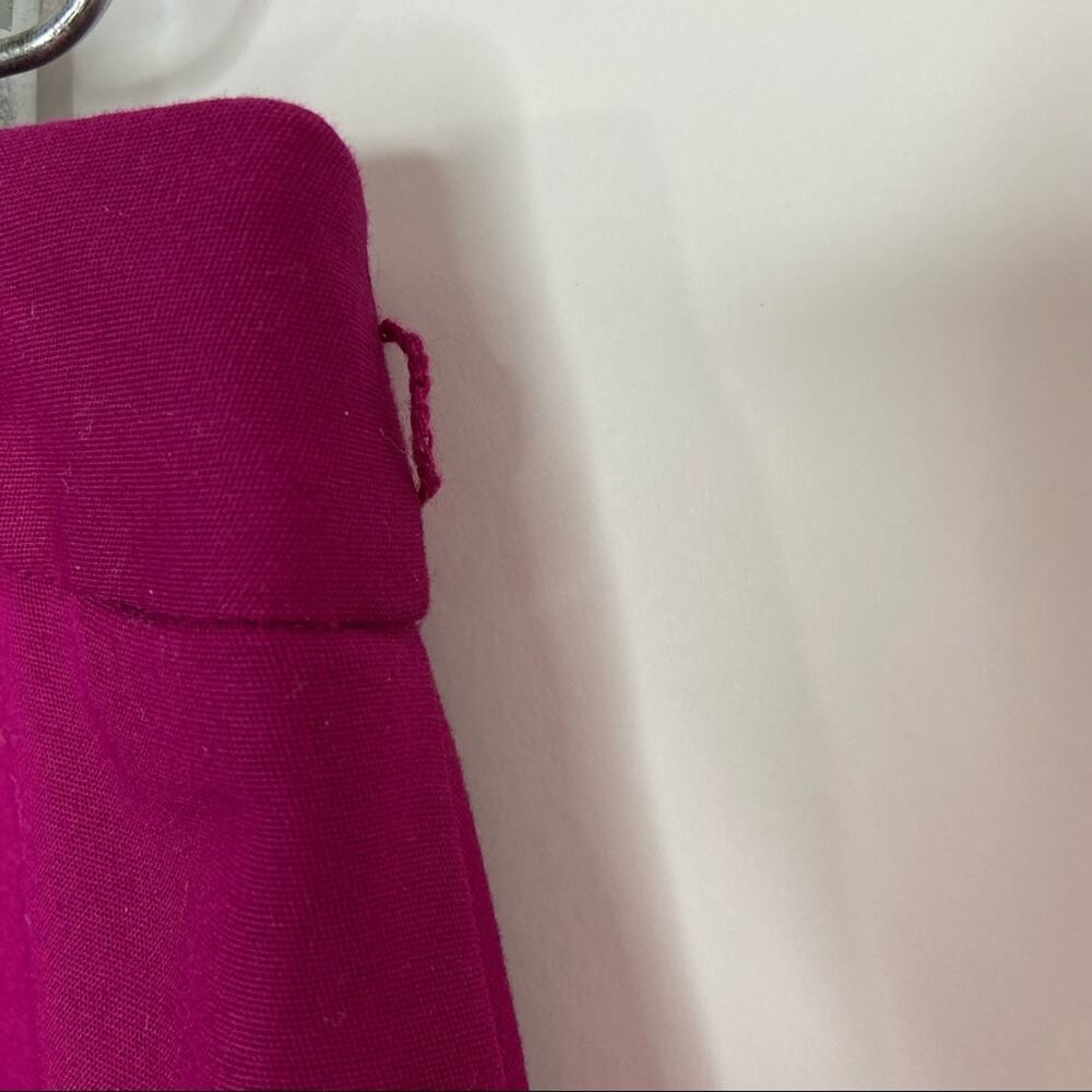 Worthington Magenta Pencil Skirt With Gold Button Embellishments Sz 6P - Picture 4 of 6